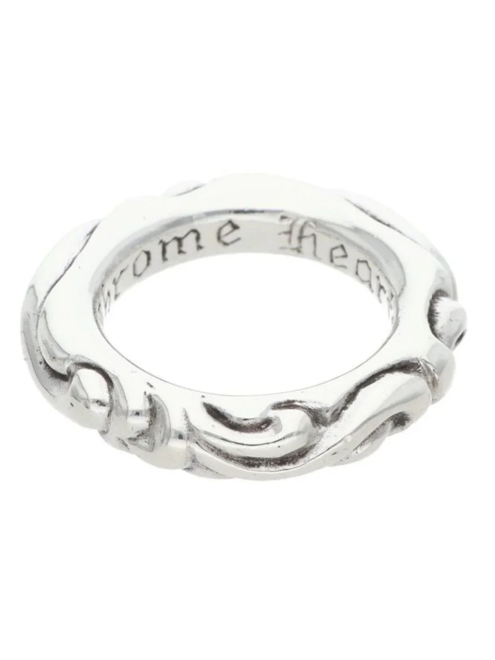 Chrome Hearts Scrl Band Scroll Silver Ring